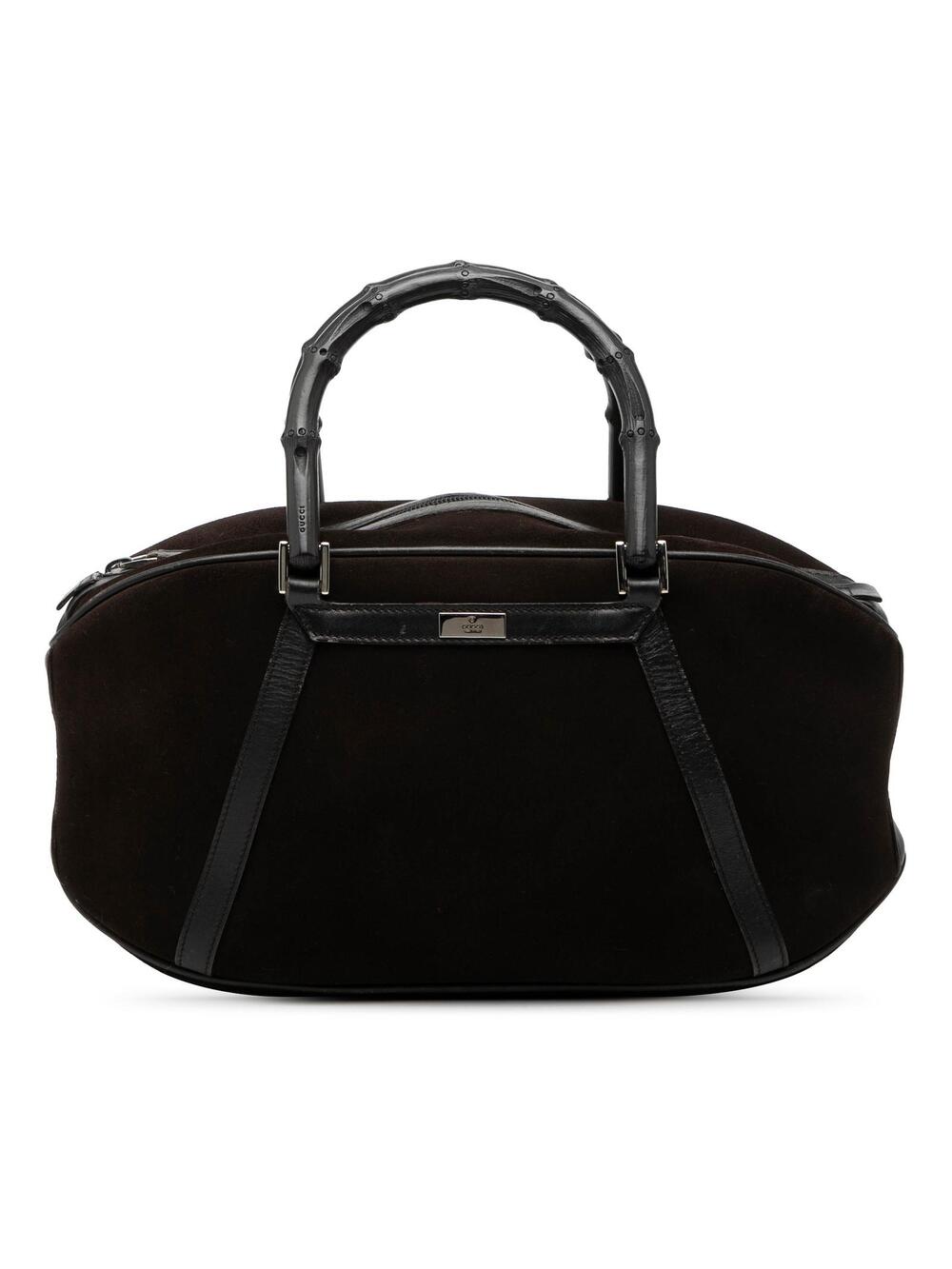 Gucci Suede Bamboo Handbag Pre-Loved #296199G36B